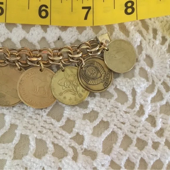 🌹Host Pick- Gold 15 Coin Heavy Charm Bracelet/ ELCO 1/20,12 K Gold Filled - Picture 7 of 16